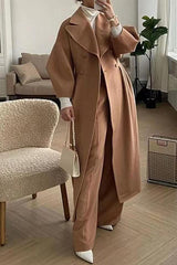 Elegant Solid Color Turndown Collar Outerwear(9 Colors)