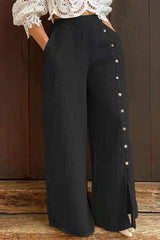 CiciCloth Elegant Slit High Waist Straight Solid Color Bottoms(3 Colors)