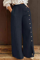CiciCloth Elegant Slit High Waist Straight Solid Color Bottoms(3 Colors)
