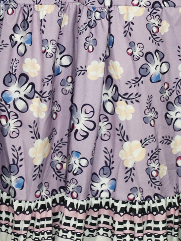 small flower printed long skirts