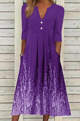 Casual Print Printing V Neck A Line Dresses Maxi Dresses (5 Colors)