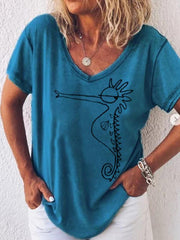 Printed short sleeve casual cotton T-shirts