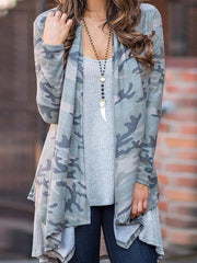 Camouflage  Long Sleeve Cardigans