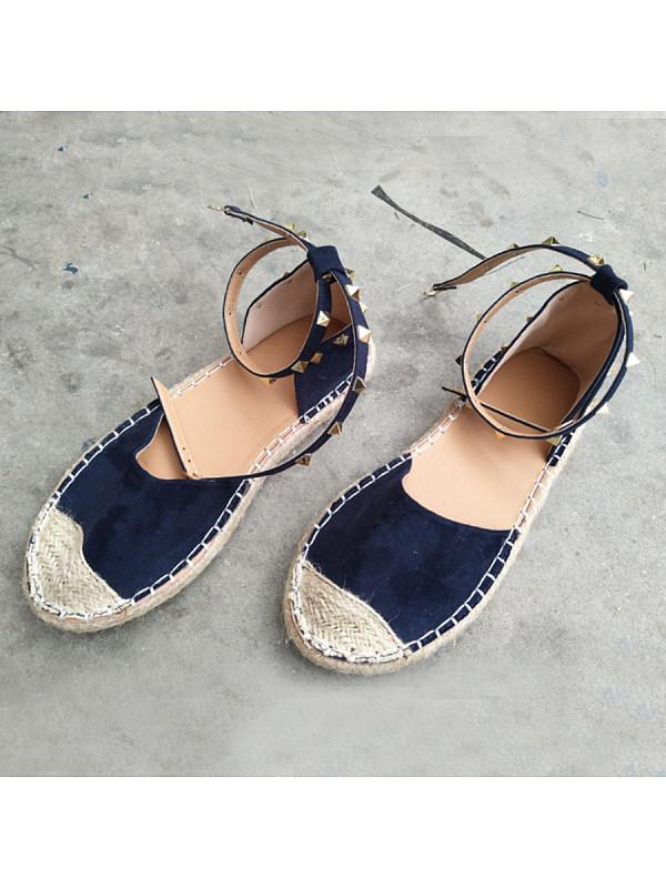 Plain Flat Ankle Strap Round Toe Casual Date Flat Socofy Sandals