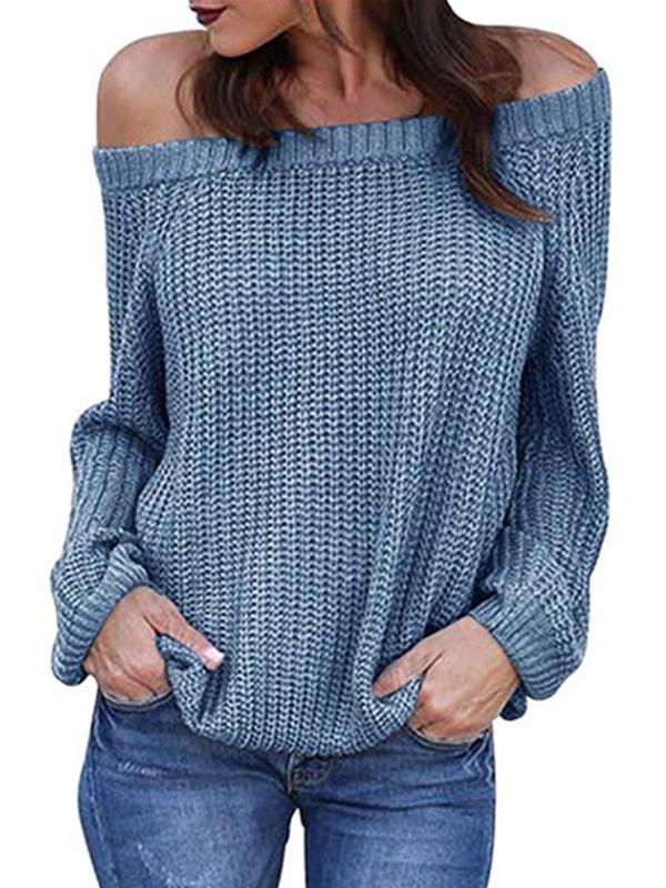 Autumn Winter Off Shoulder Woman Sexy Sweaters