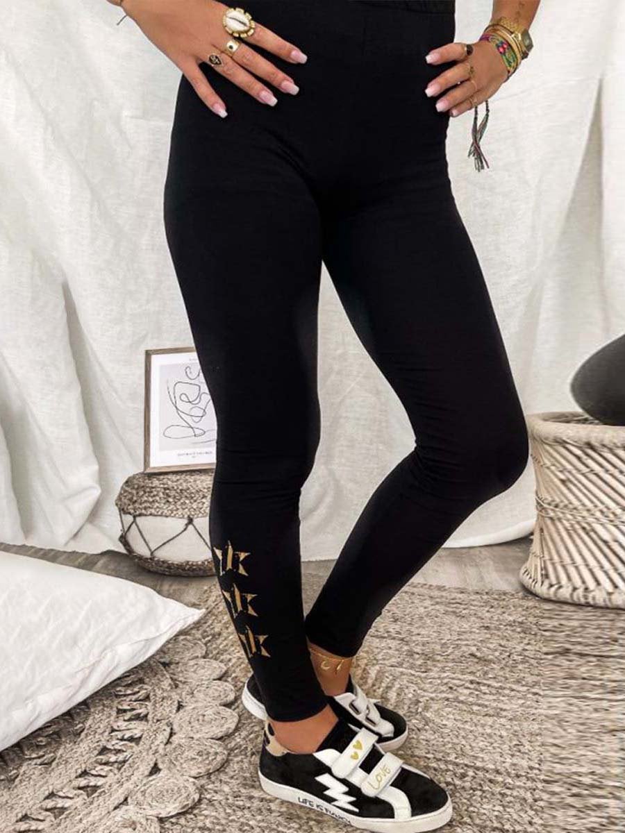 Regular Fit Basics Cotton Blends Star Pants