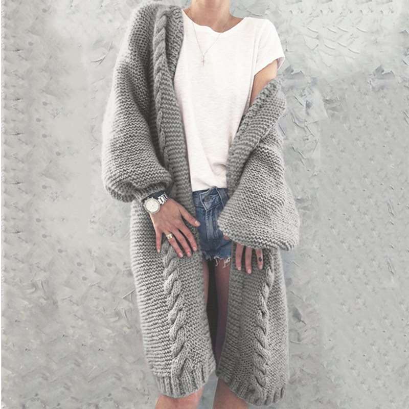 Fashion Casual Pure Knit Long sleeve Cardigan