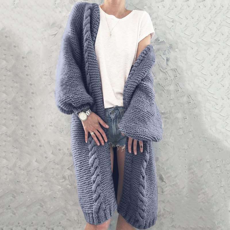 Fashion Casual Pure Knit Long sleeve Cardigan