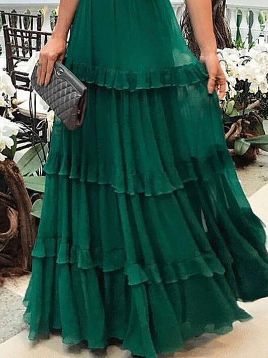 Casual Solid Lace Patchwork Loose Mid Waist Straight Solid Color Bottoms main image 1