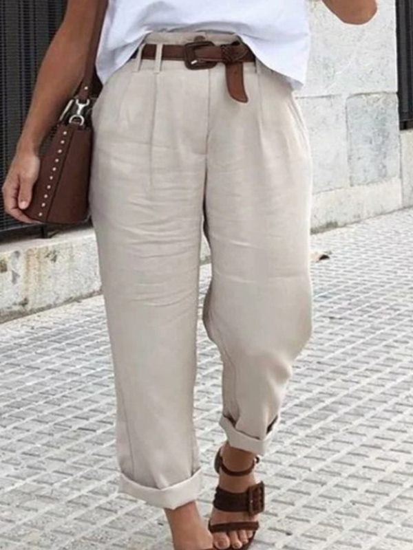 Casual pants loose plain women long pants