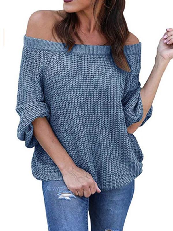 Autumn Winter Off Shoulder Woman Sexy Sweaters