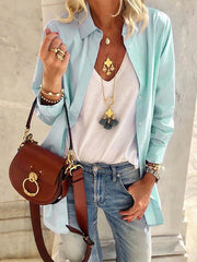 Plain chiffon long sleeves women Blouses
