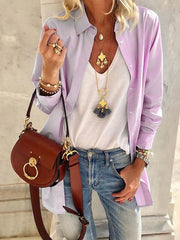 Plain chiffon long sleeves women Blouses