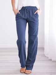 Cotton And Linen Casual Trousers