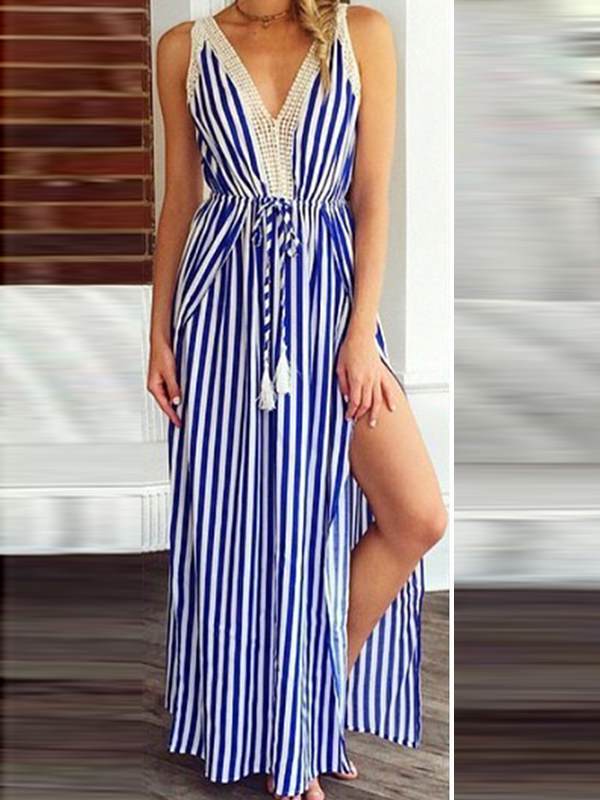 Sexy Printed Women Strap Maxi Dresses