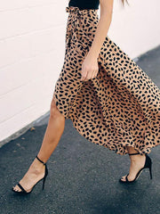 Fashion Printed Tie Dress Long Skirts