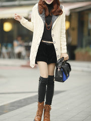 Casual Buttoned Long Sleeve Knitted Cardigan