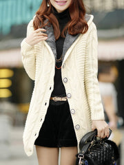 Casual Buttoned Long Sleeve Knitted Cardigan