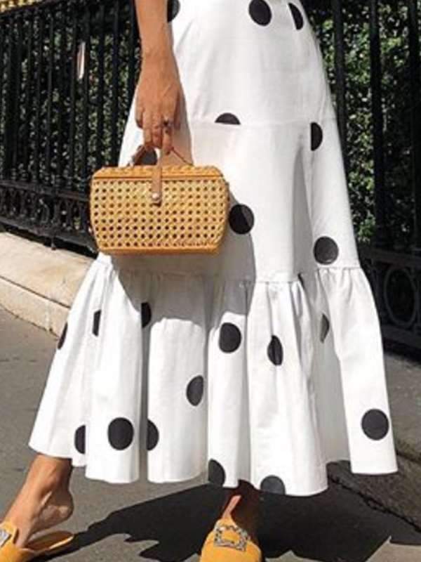 Sexy Polka Dot Sling Sleeveless Maxi Dresses