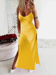 Sexy slim dress slits long dress evening dresses