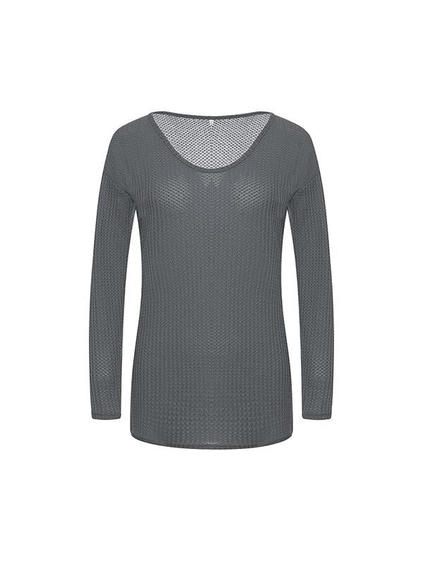 V Neck Plain Fashion Sweaters For Woman