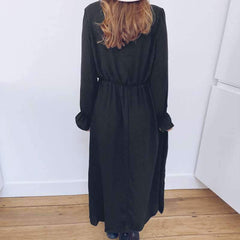 Fashion Pure Lace V neck Long sleeve Skater Maxi Dresses