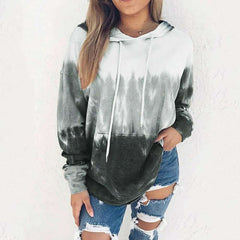 Casual Gradient print Long sleeve Hoodies Sweatshirts