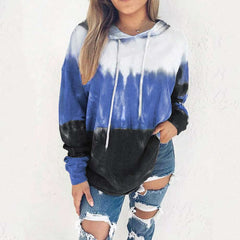 Casual Gradient print Long sleeve Hoodies Sweatshirts