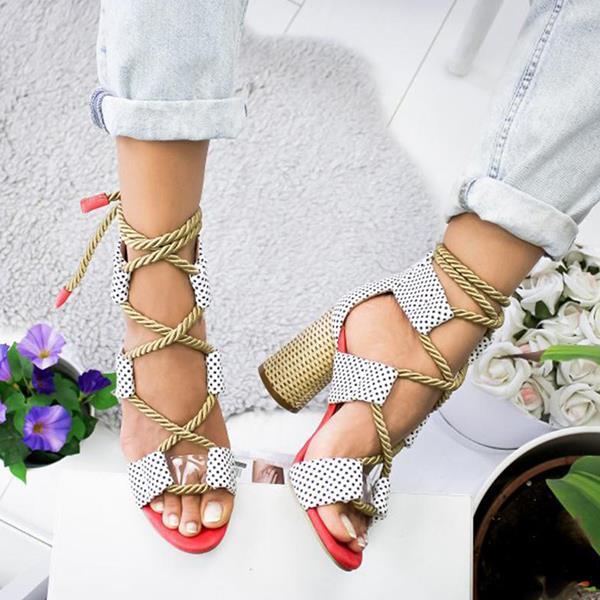 Chic women Match color thick heel high heel Pumps