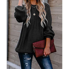 Fashion Pure Stripe Round neck Long sleeve Knit Sweaters
