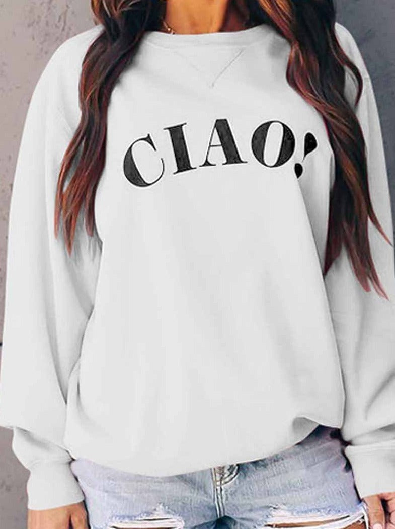 Ciao Print Casual Dairy White Tops