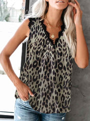 Loose Lace V-neck Vest Top