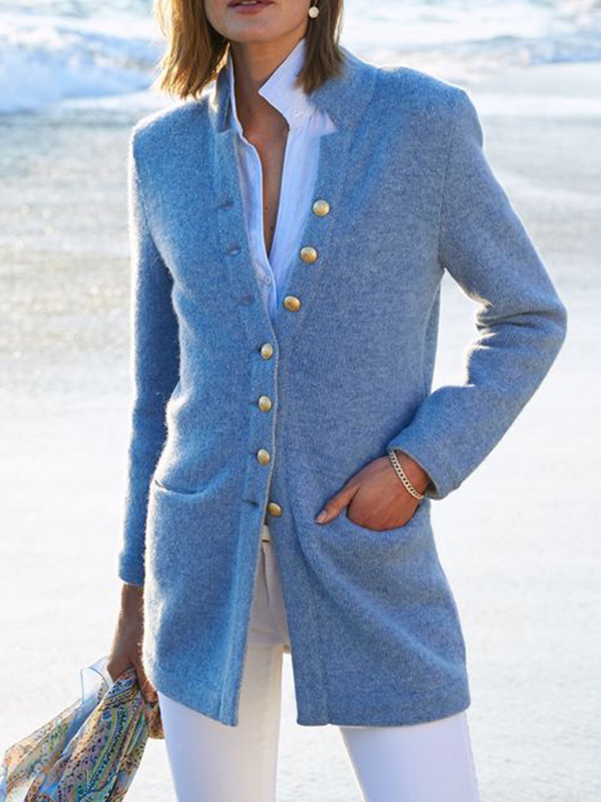 Casual Cotton-Blend Long Sleeve Outerwear Coats for women