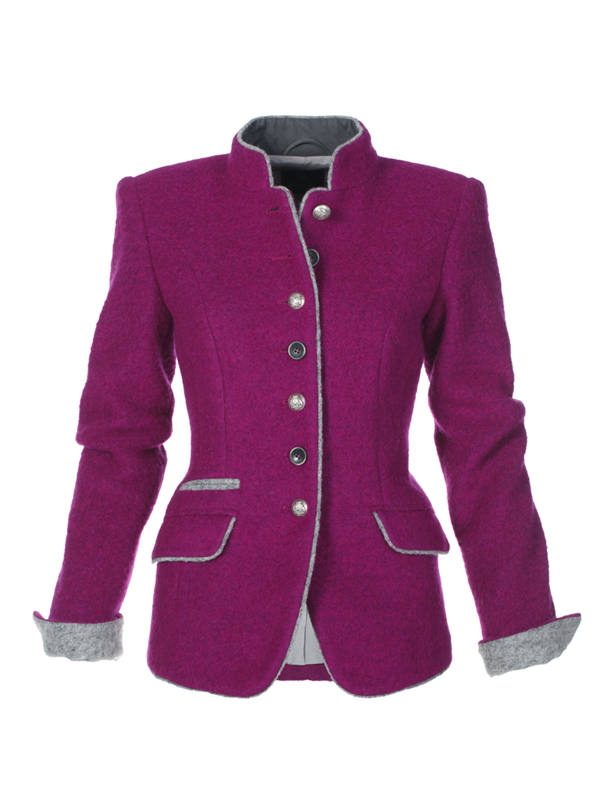 Solid Vintage Blazer Plus Size Stand Collar Jackets