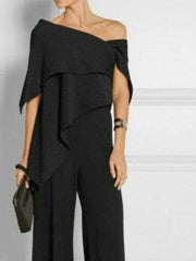 Plain Cold Shoulder One-Pieces Jumpsuits