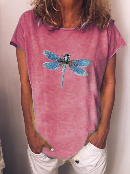 Cotton Short Sleeve Animal Casual Shirts & Tops