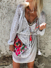 Casual loose holiday lace dress