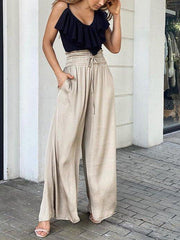 Champagne Shift Casual Plain Pants