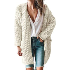 Fashiob Casual Pure Knit Fastner Long sleeve Plus Cardigan