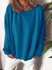 Fashion Casual Pure Round neck Lomh sleeve Knit Sweaters