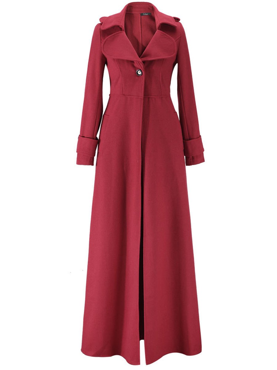 Woolen Cloth  Big Lapel Elegant Woman Coats