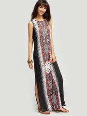Black Split-side Sleeveless Bohemia Maxi Dress