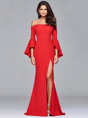 Split-side Flared Sleeves Evening Dress