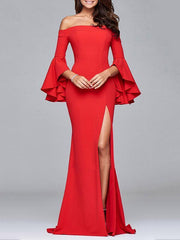 Split-side Flared Sleeves Evening Dress