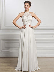 Classical White Lace Sleeveless Maxi Dress Evening Dress