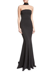 Beautiful Black Halter Sleeveless Maxi Dress Evening Dress