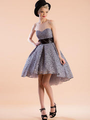 Split-joint Veil A-line Mini Evening Dress