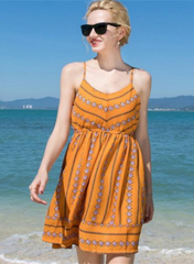 Chiffon Floral-Print Beach Mini Dress
