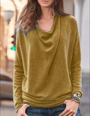 Fashion Pure Heaps Collar Long sleeve Knit T-Shirts