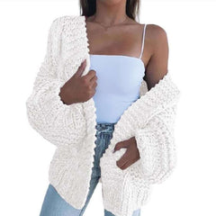 Casual Loose Pure Long sleeve Knit Cardigan